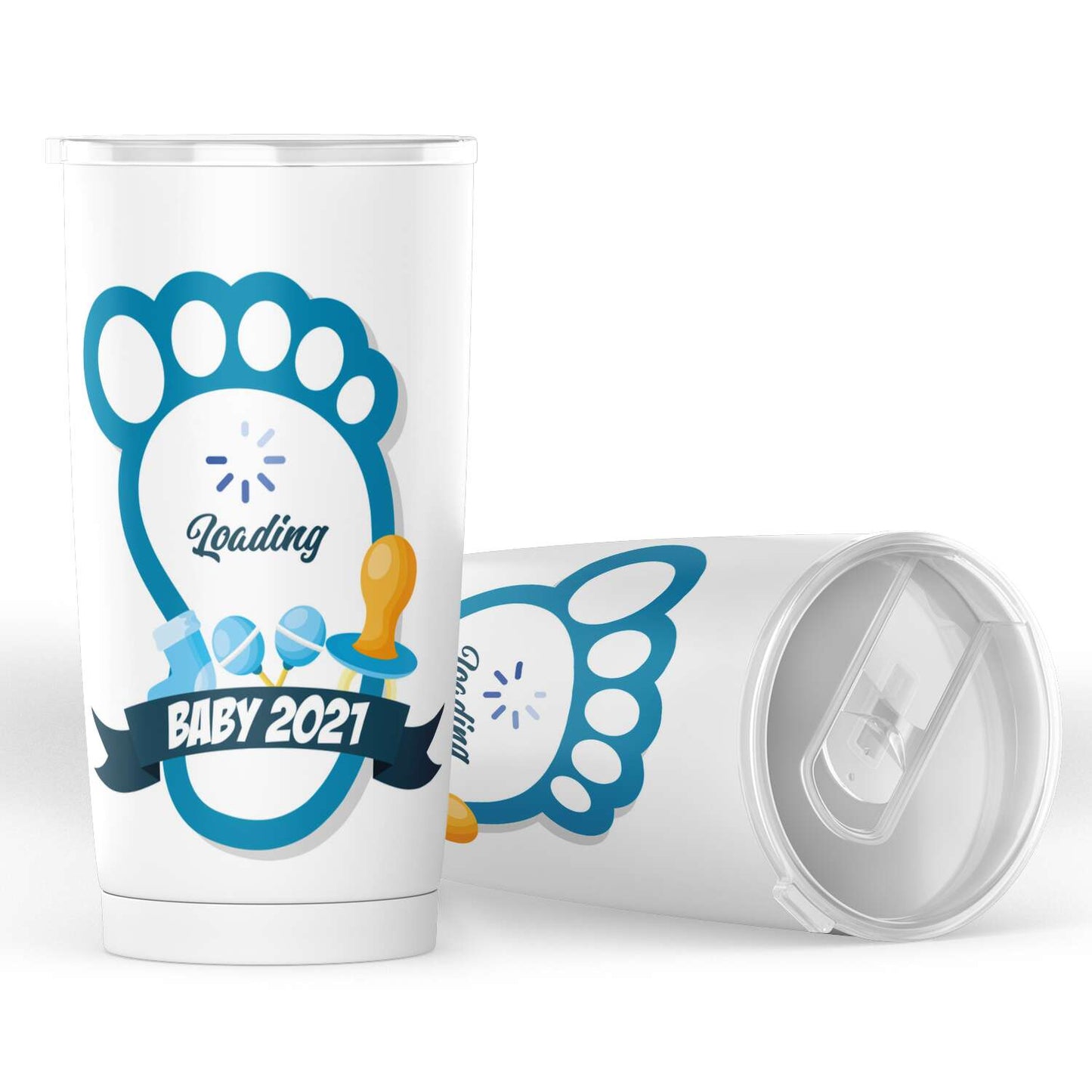 Gobelet en acier inoxydable grossesse petit pied "Bébé Loading"