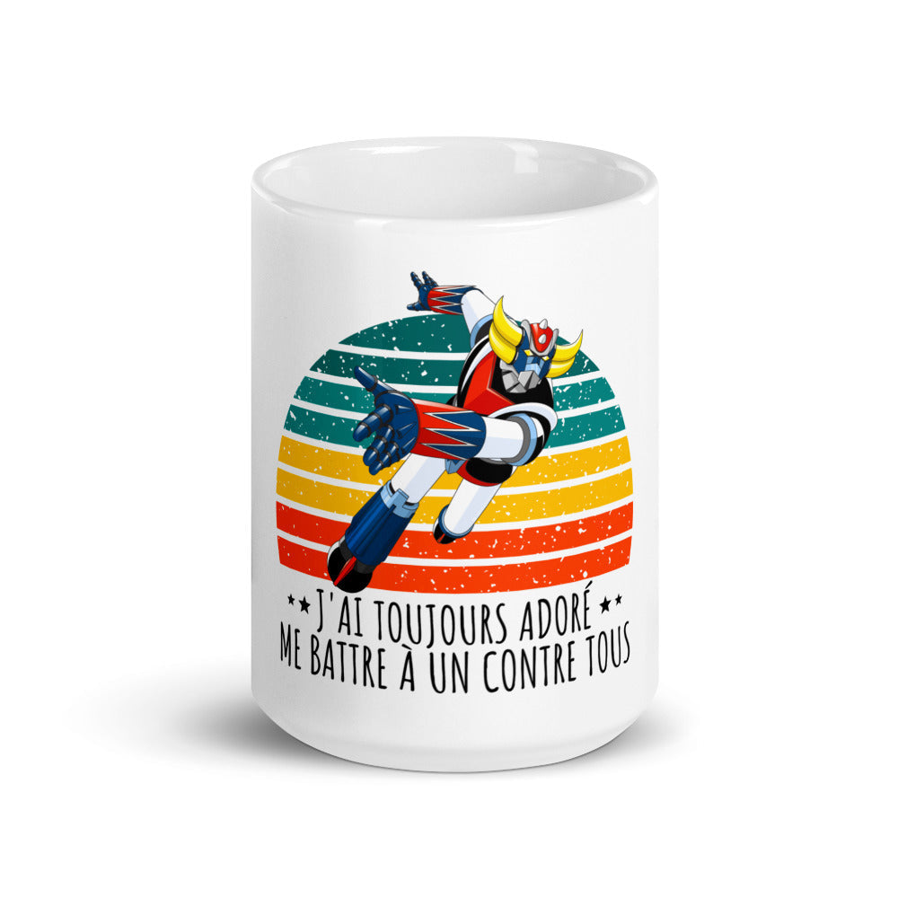Mug Goldorak j'ai toujours adoré me battre à un contre tous