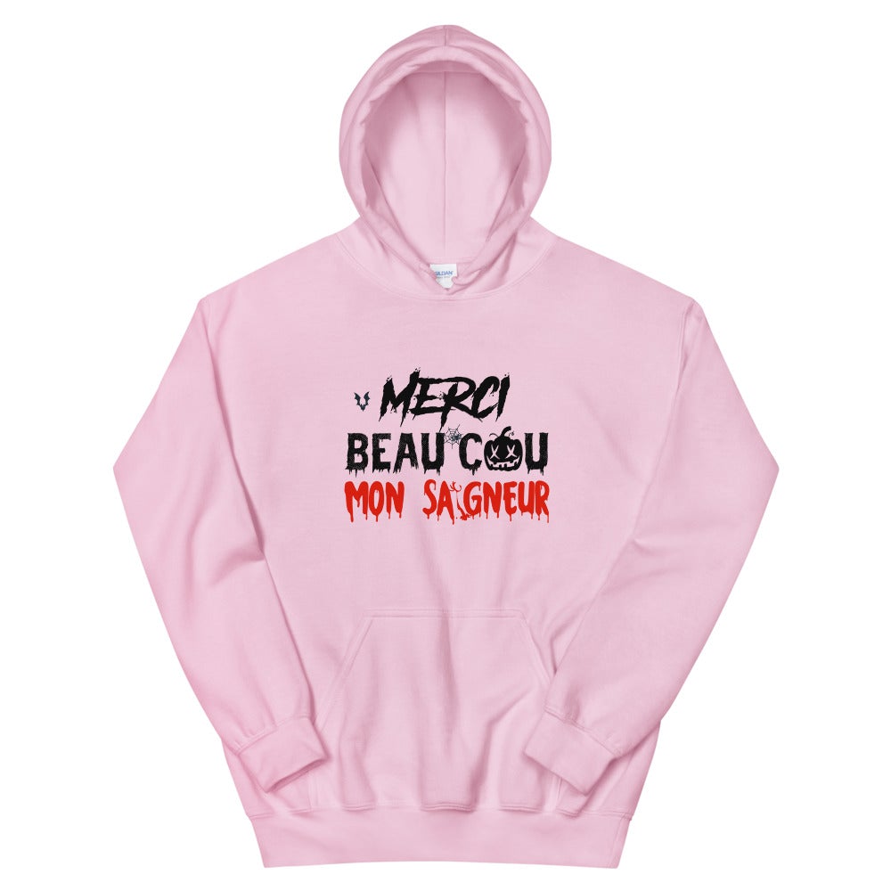 Sweat à capuche unisexe Halloween Vampire "Merci beau cou mon saigneur"