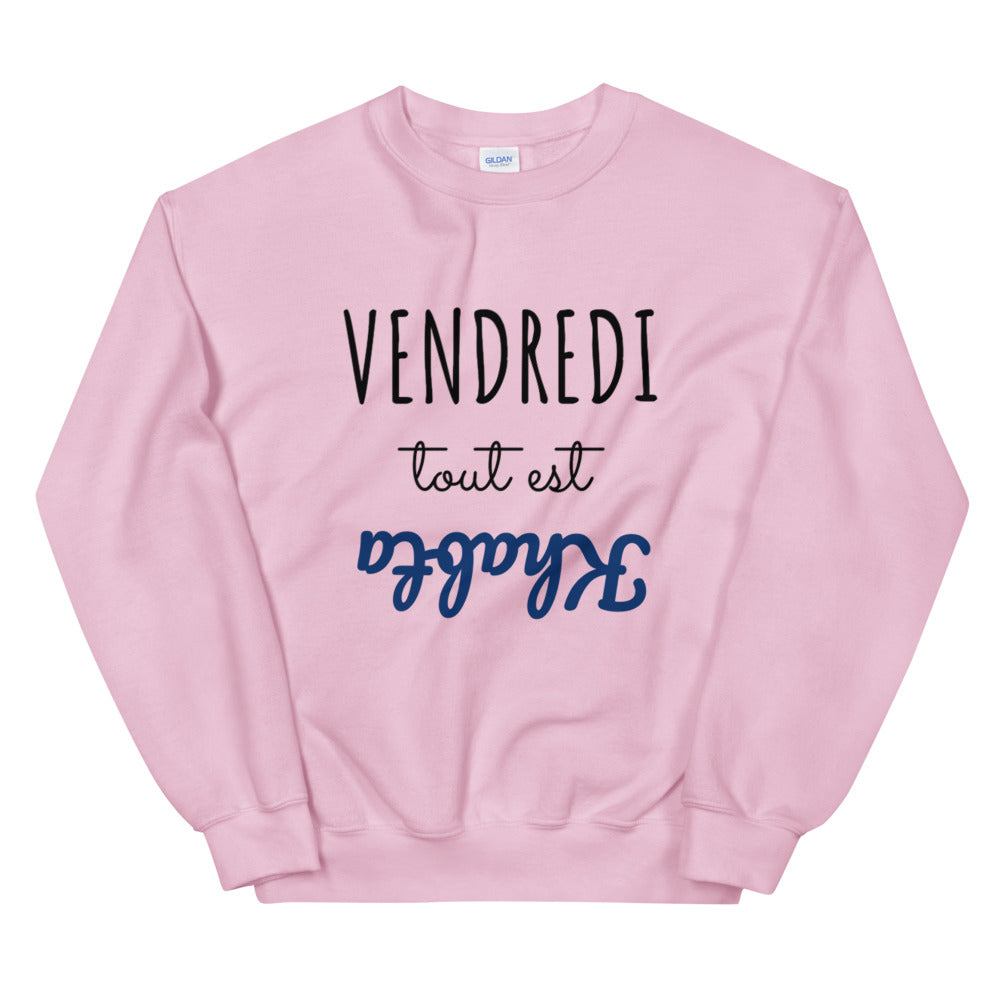 Sweat vendredi tout est khabta Unisexe à Col Rond |