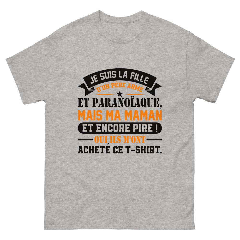 T-shirt Fête Des Pères père armé et paranoïaque