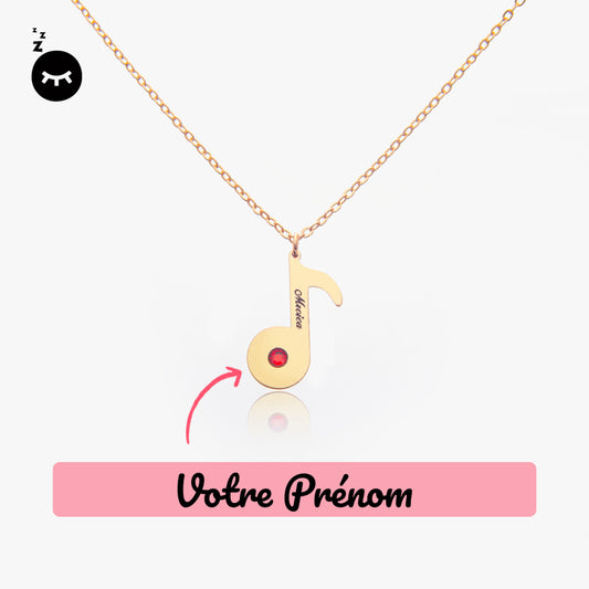 Collier note de musique personnalisé prénom