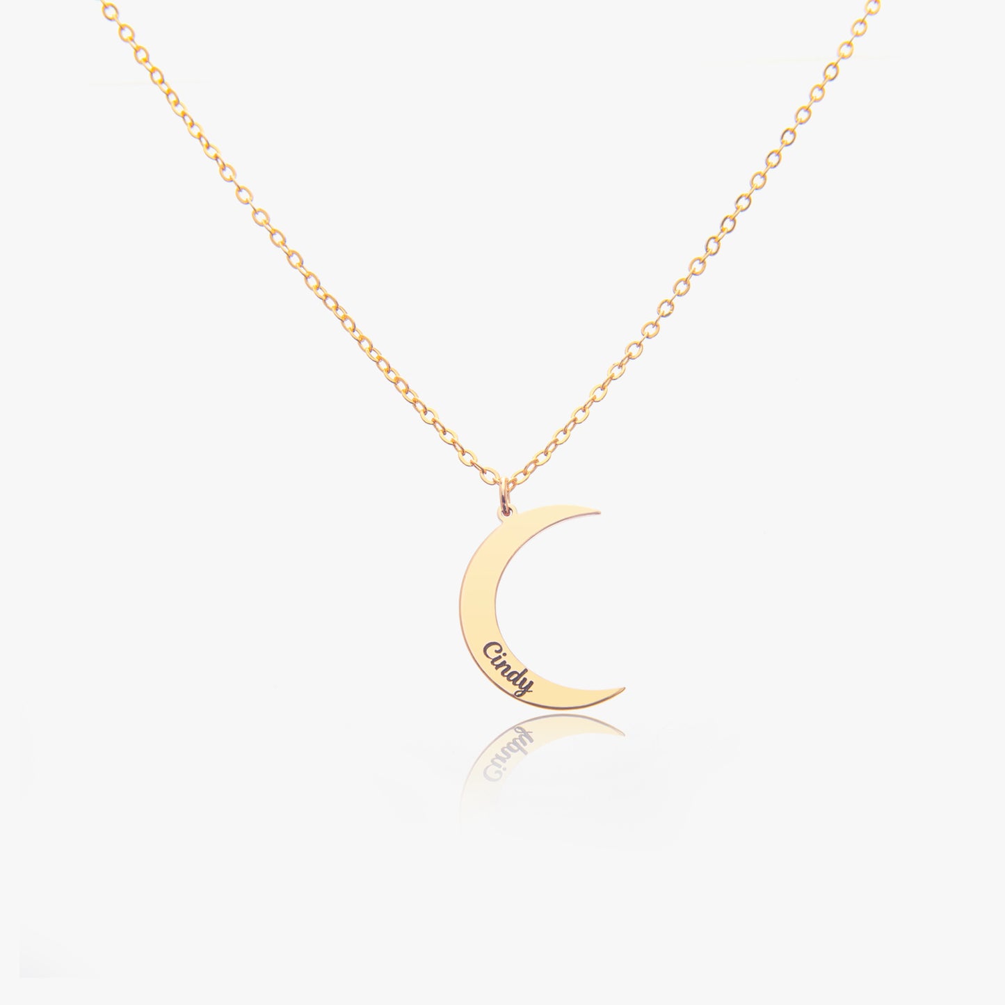 Collier Personnalisé prénom Pendentif croissant de lune