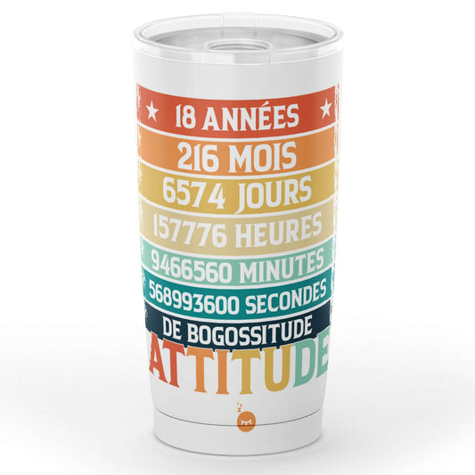 Gobelet Anniversaire 18 Ans Citation Drôle Anniversaire en acier inoxydable