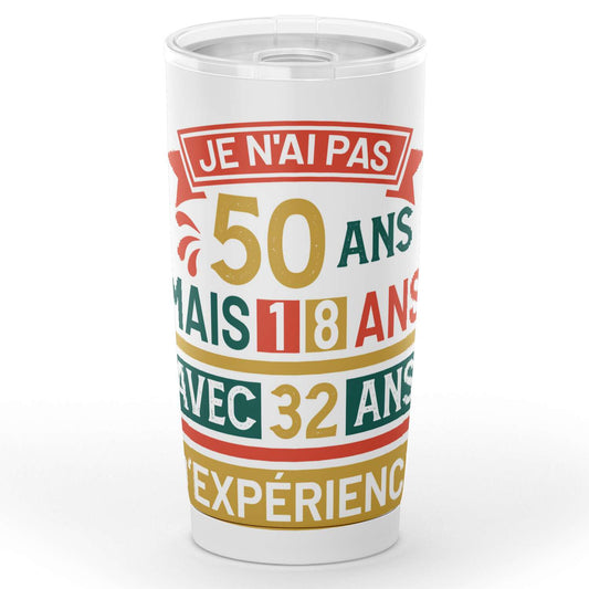 Gobelet cadeau papa papi 50 ans en acier inoxydable
