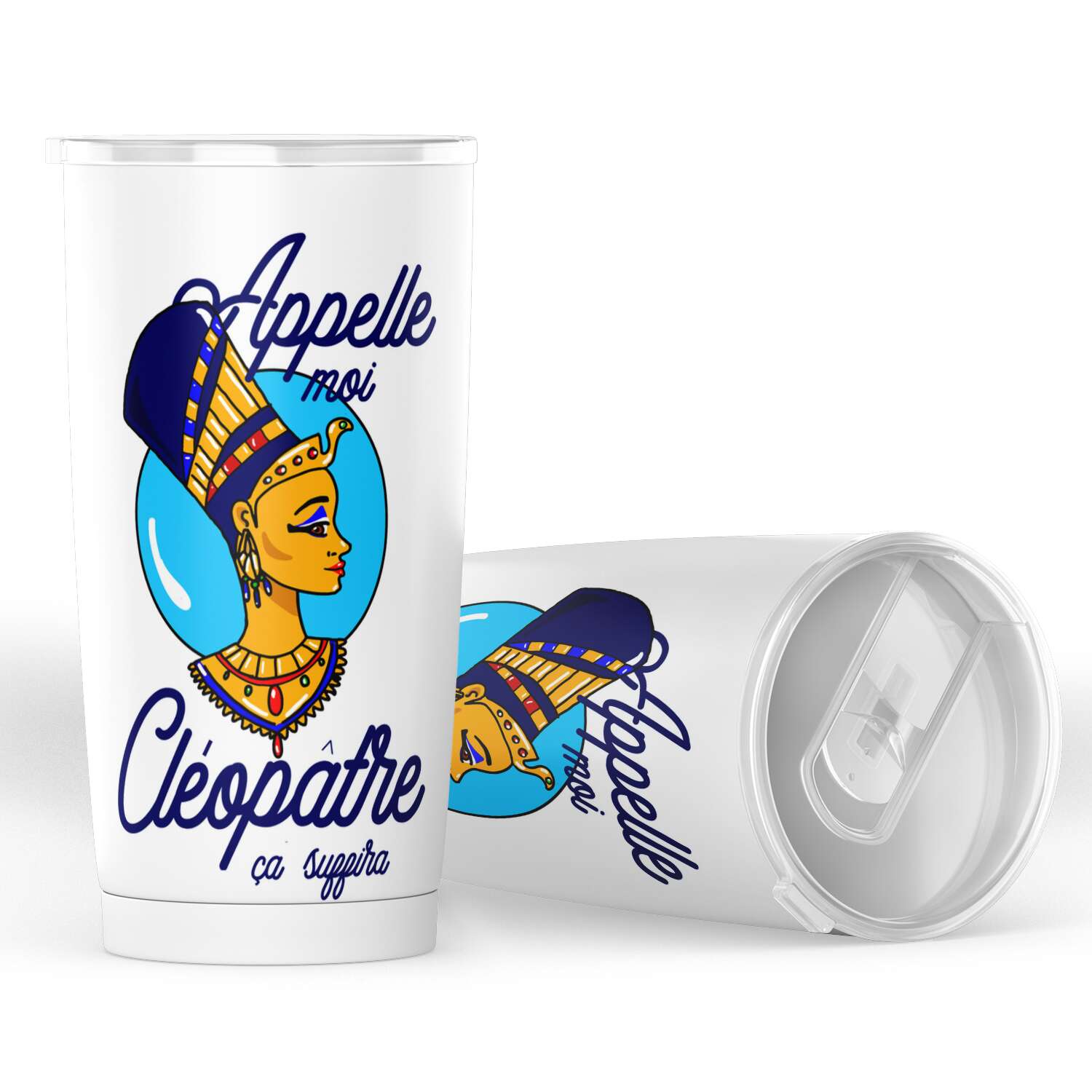 Gobelet Cléopâtre "Appelle-moi Cléopâtre" en acier inoxydable