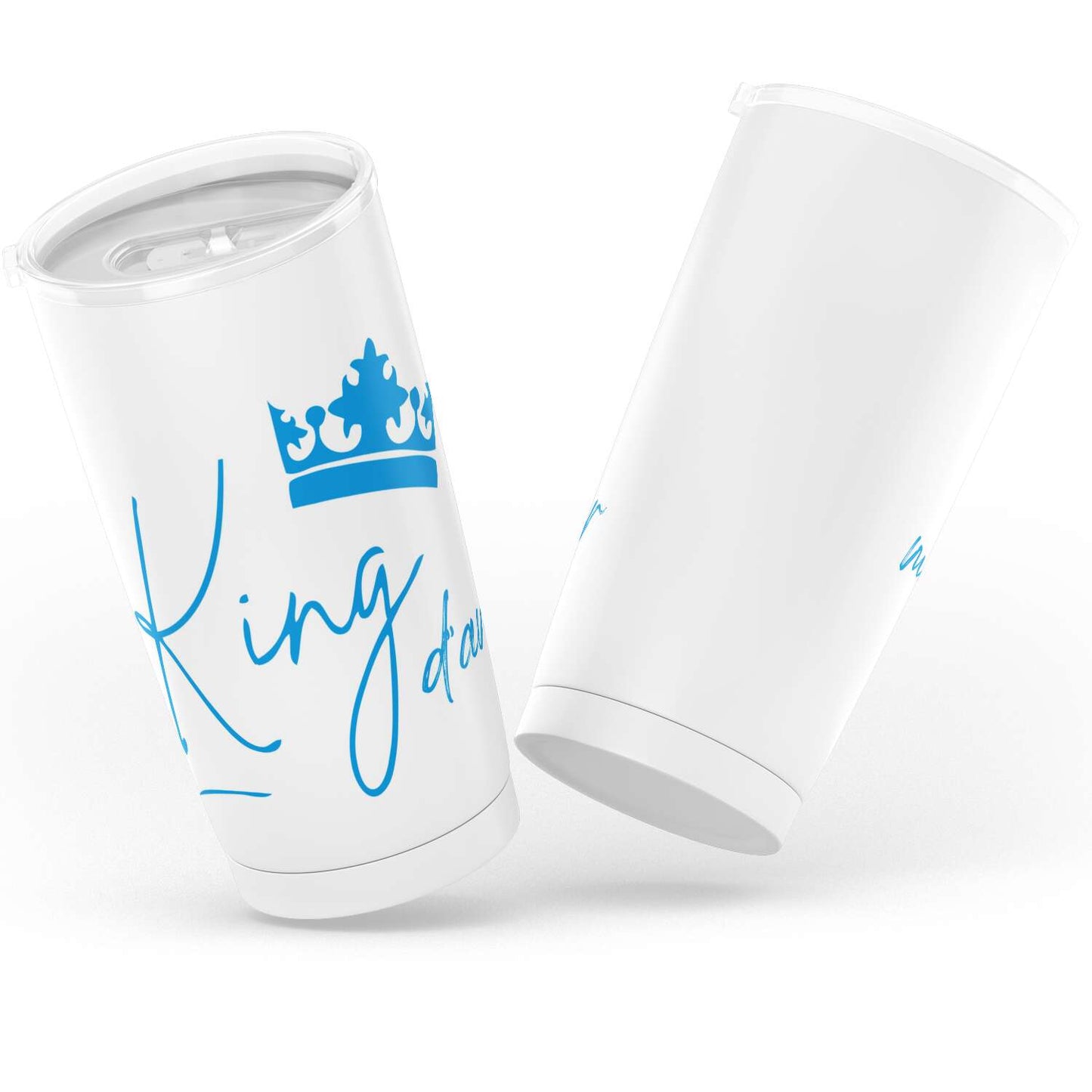 Gobelet en acier inoxydable couple st valentin "Mon King d'amour"