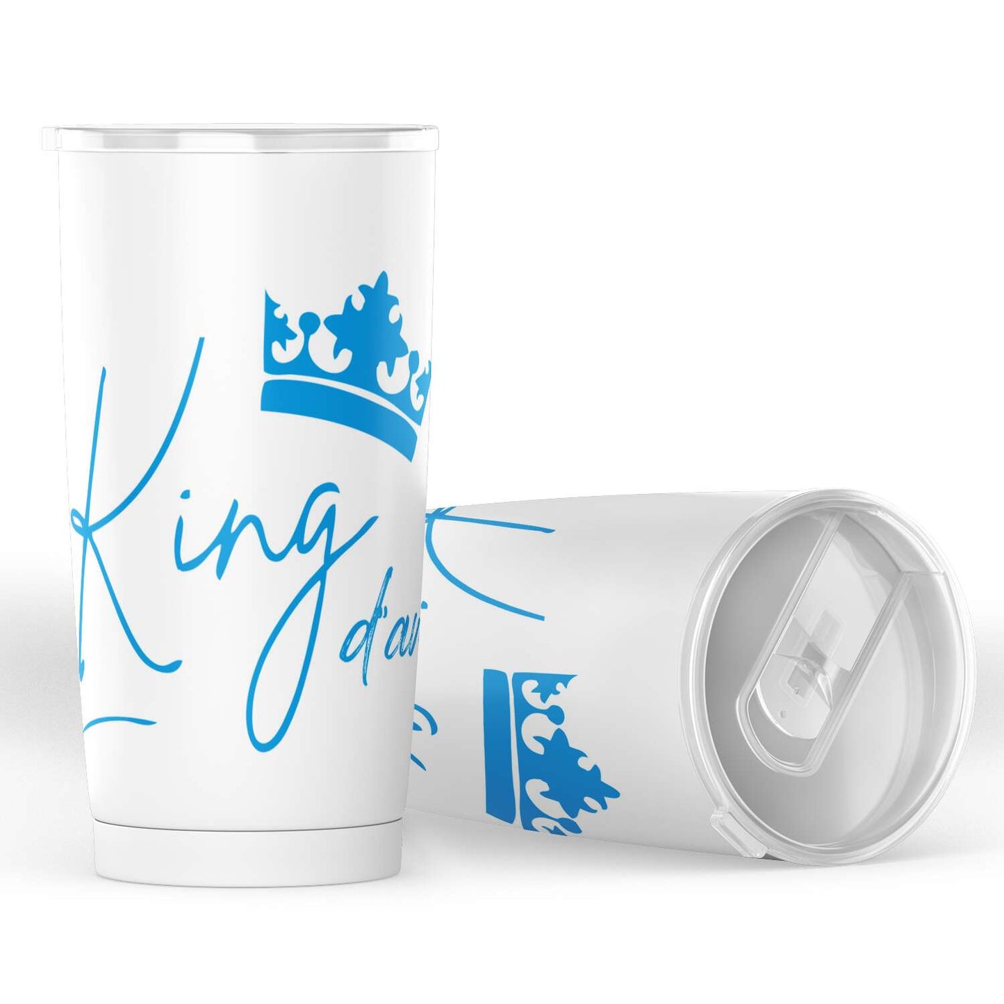 Gobelet en acier inoxydable couple st valentin "Mon King d'amour"