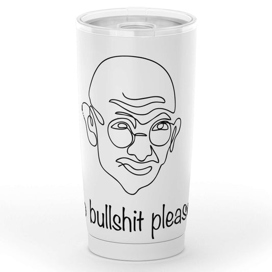 Gobelet en acier inoxydable Gandhi Mahatma "No bulshit please !"