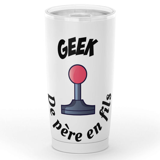 Gobelet en acier inoxydable "Geek de père en fils"