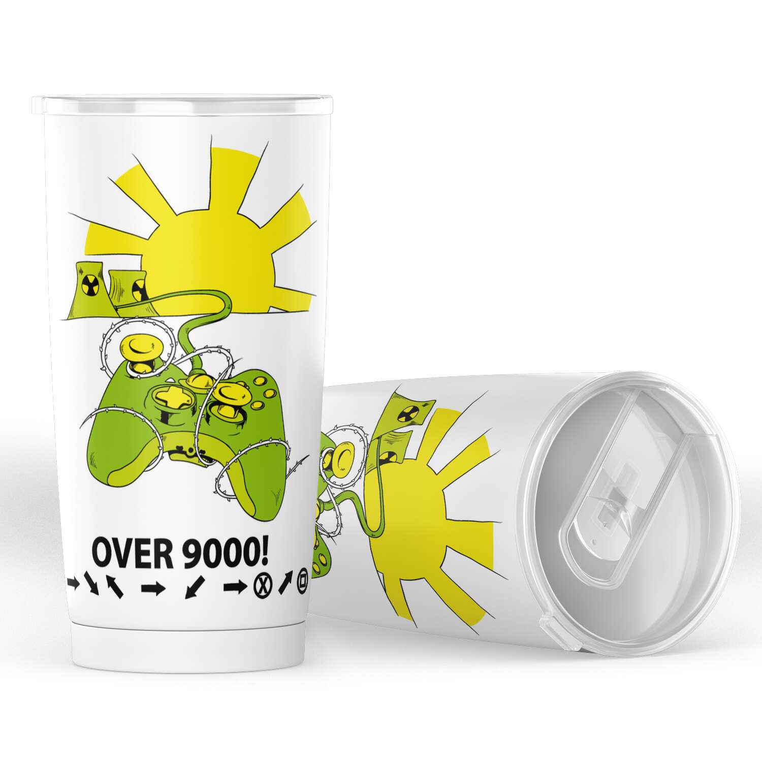 Gobelet en acier inoxydable "Geek Over 9000"