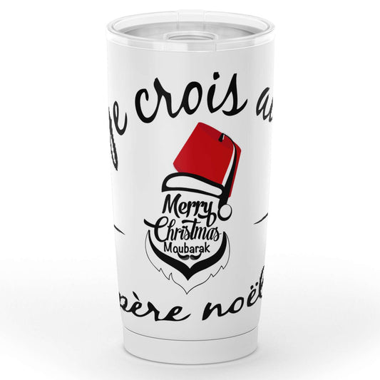 Gobelet en acier inoxydable "Je crois au père Noël"