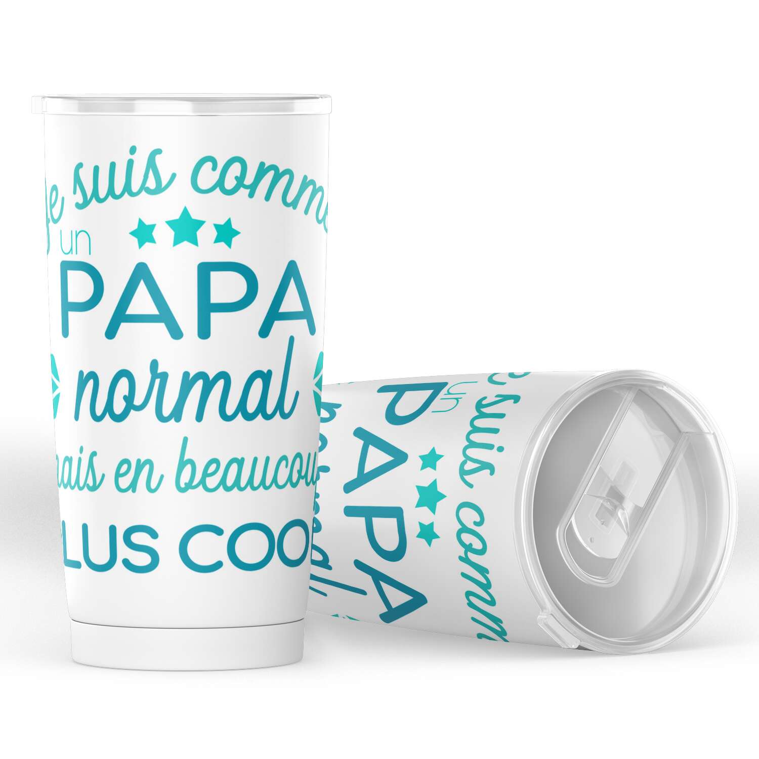 Gobelet en acier inoxydable "Je suis comme un papa normal mais en beaucoup plus cool"