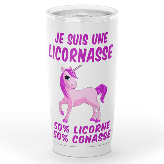 Gobelet en acier inoxydable "Je suis une Licornasse.."