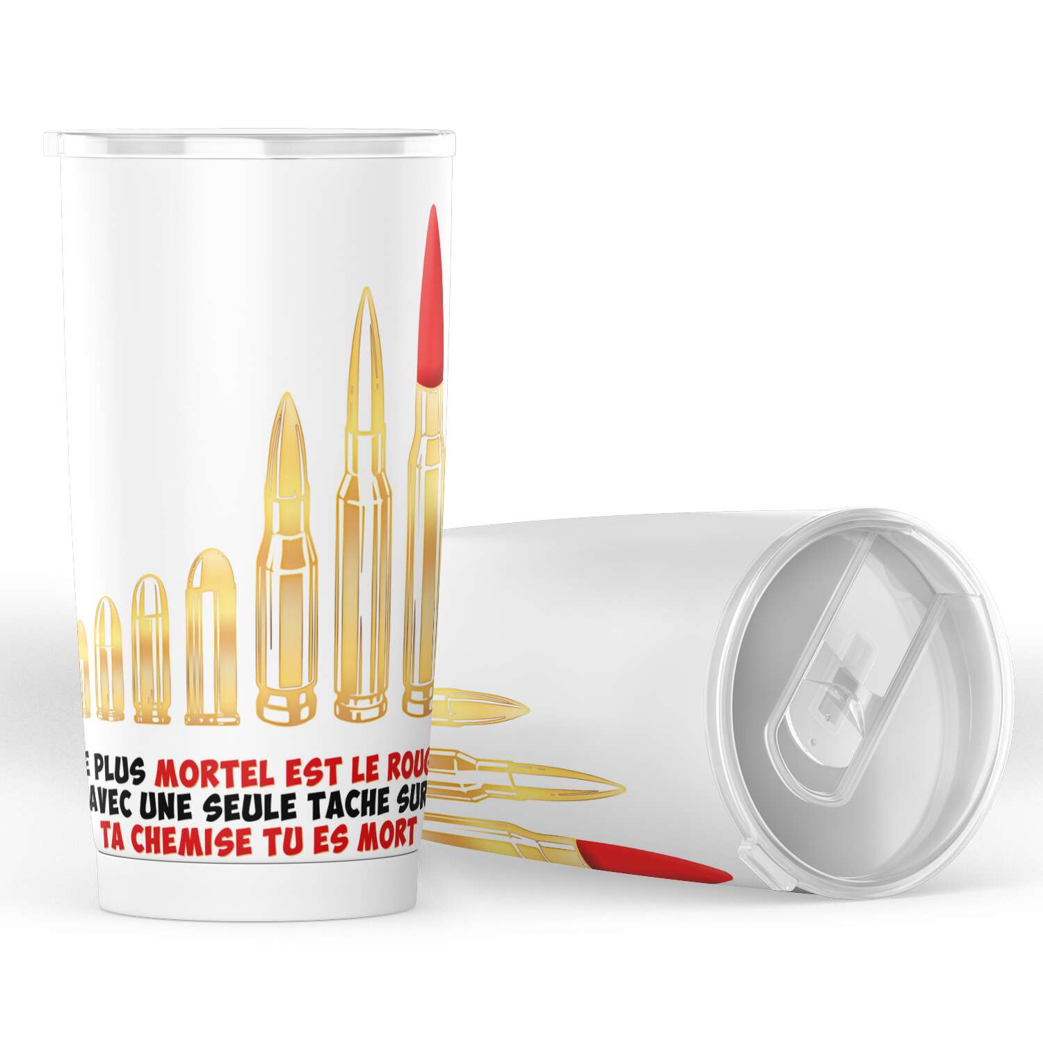 Gobelet en acier inoxydable "Le plus mortel est le rouge"
