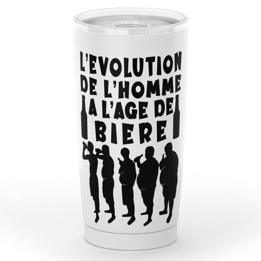 Gobelet en acier inoxydable "L'évolution de l'homme à l'âge de bierre"