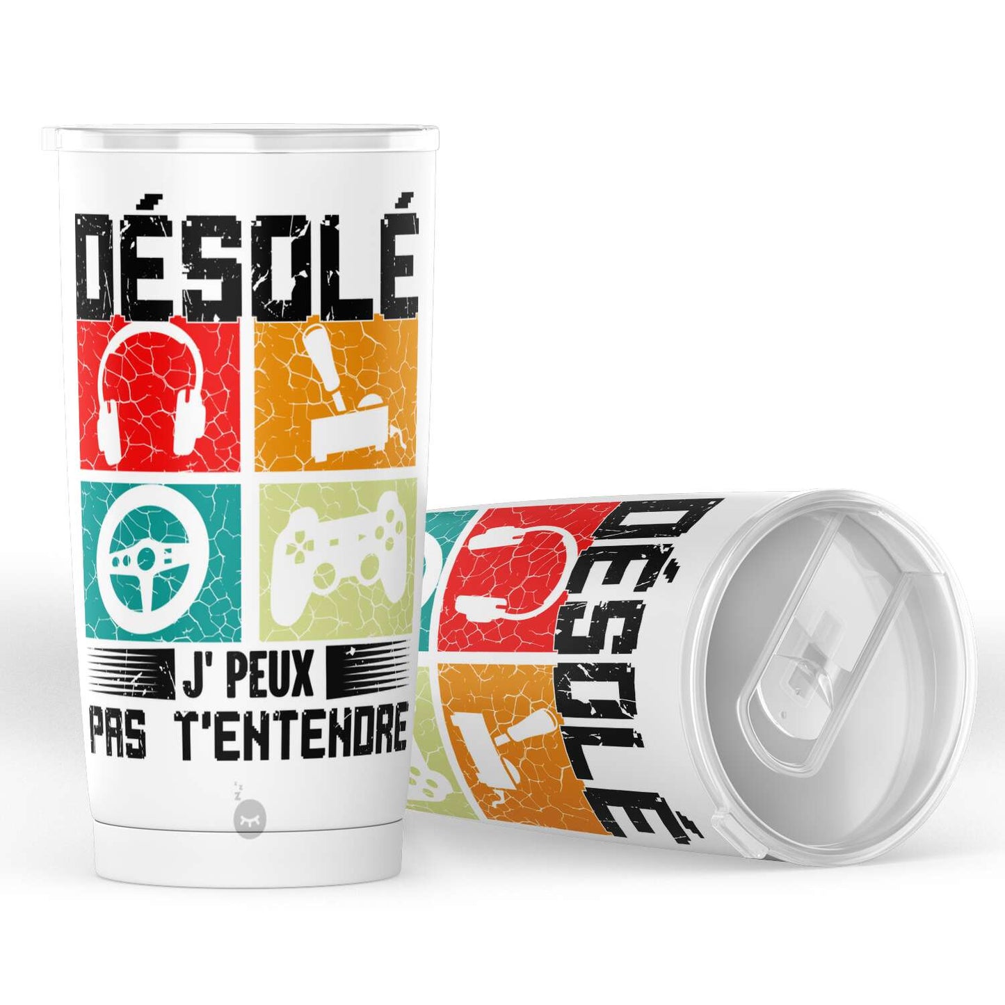 Gobelet geek drôle Désolé je ne peut pas t’entendre en acier