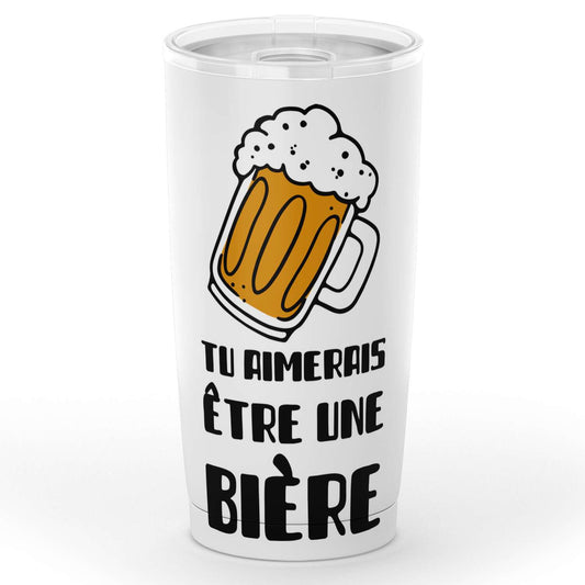 Gobelet j'aime la biere en acier inoxydable