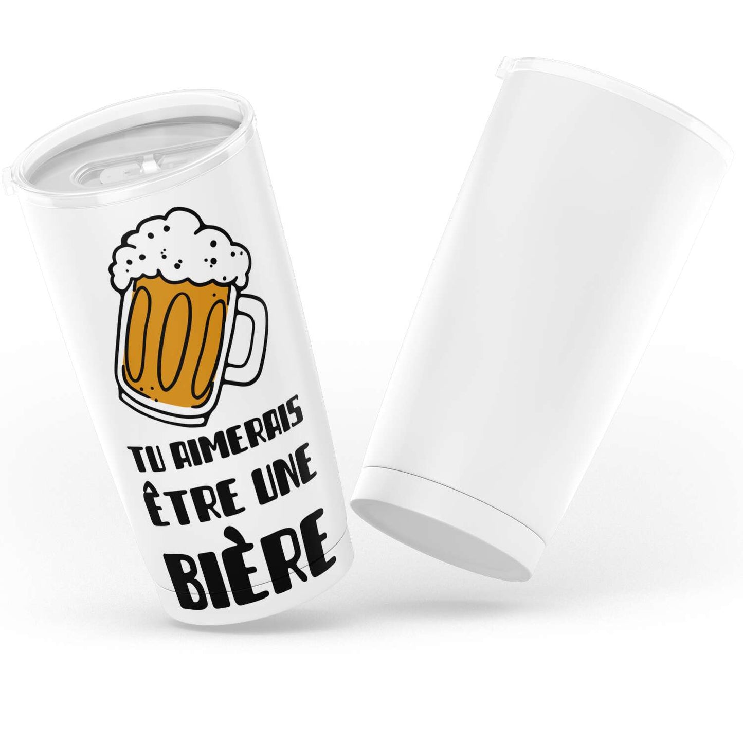 Gobelet j'aime la biere en acier inoxydable