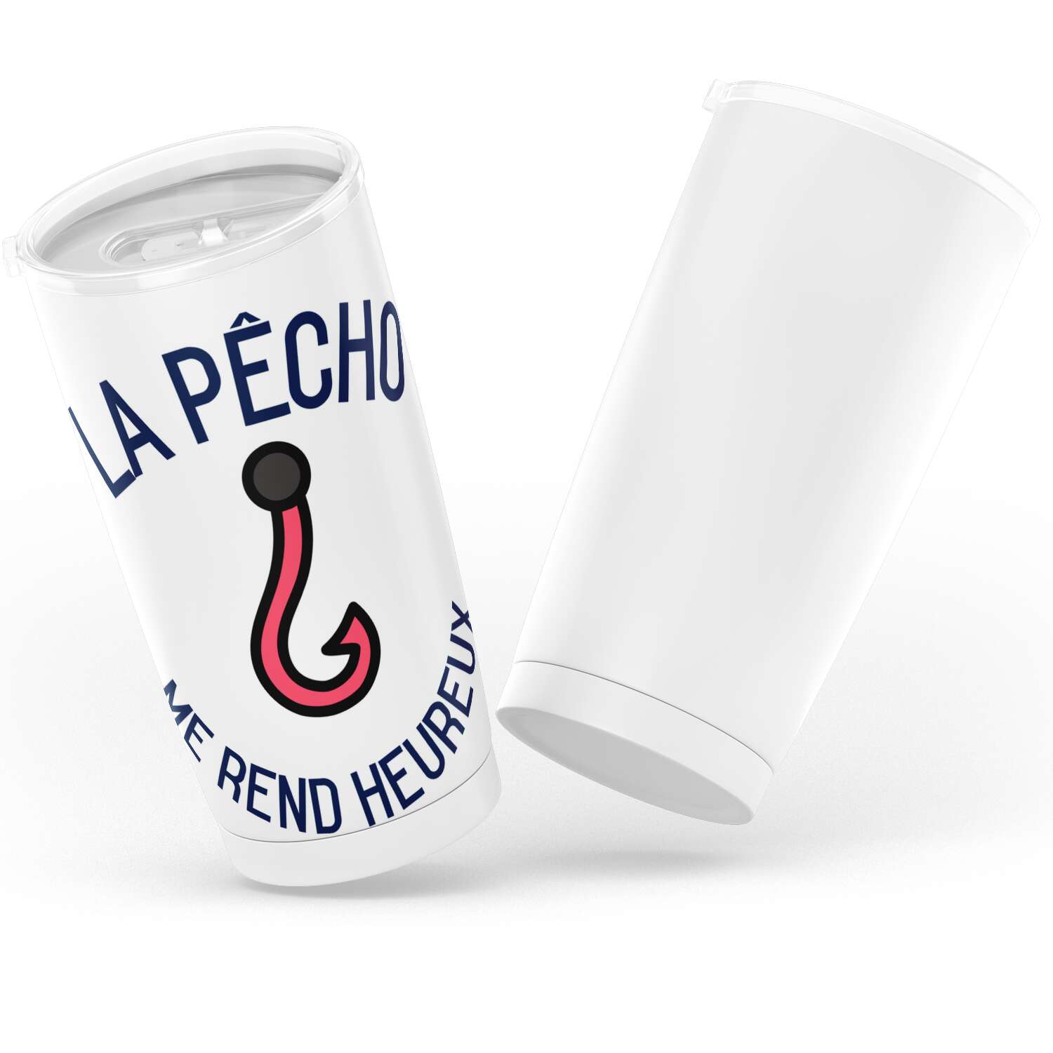 Gobelet la pêcho me rend heureux en acier inoxydable