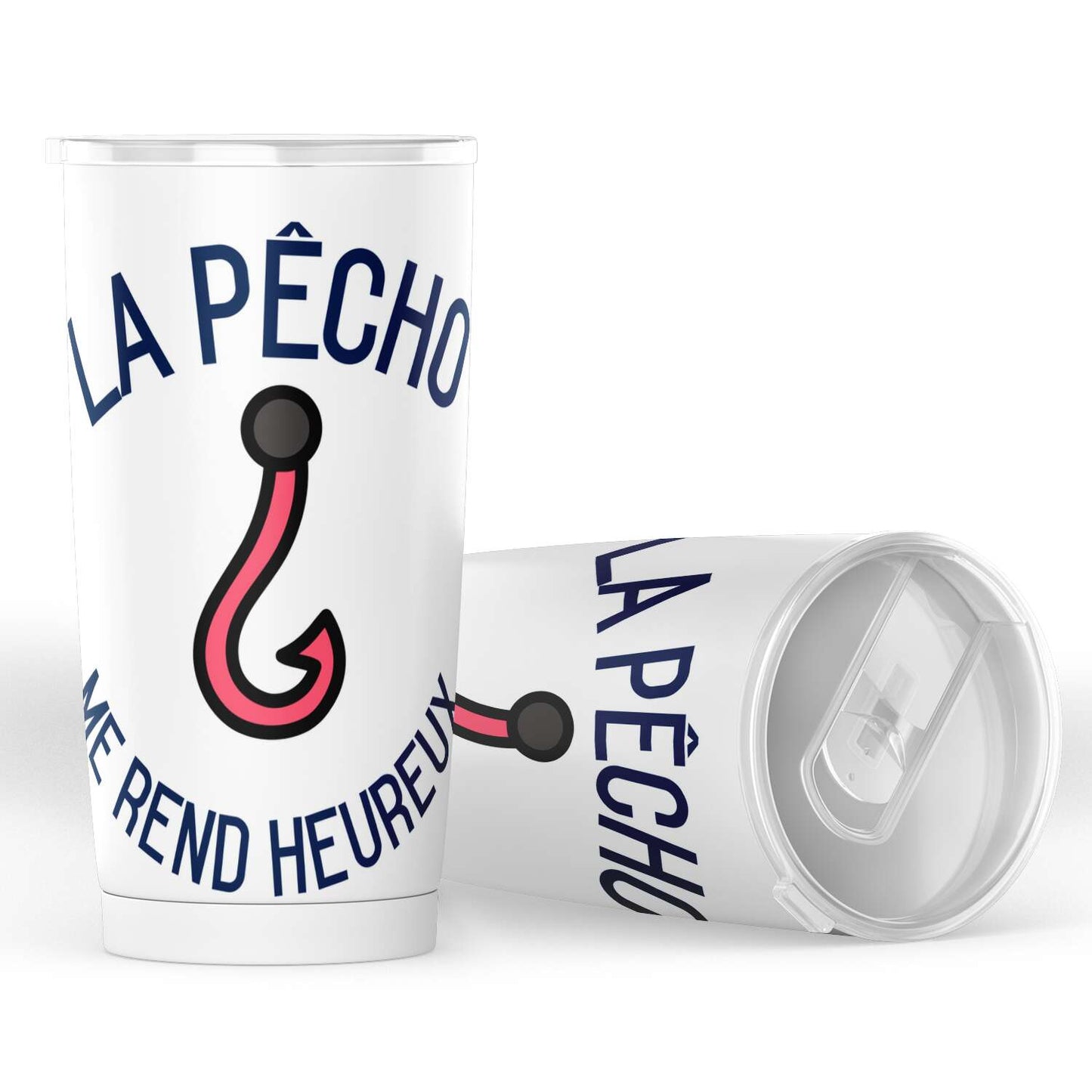 Gobelet la pêcho me rend heureux en acier inoxydable