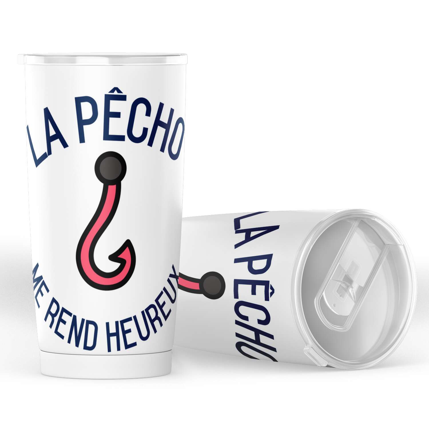 Gobelet la pêcho me rend heureux en acier inoxydable