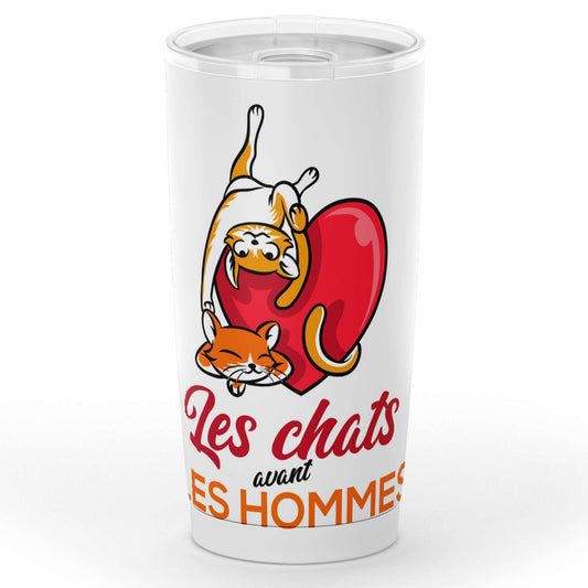 Gobelet Les chats avant les hommes en acier inoxydable