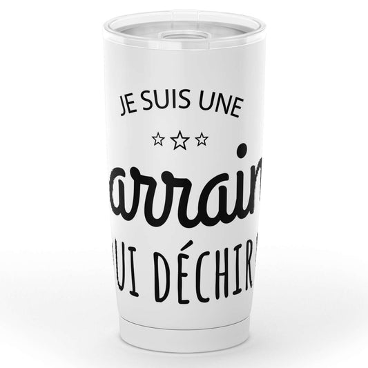 Gobelet Marraine "Je suis une marraine qui déchire" en acier inoxydable