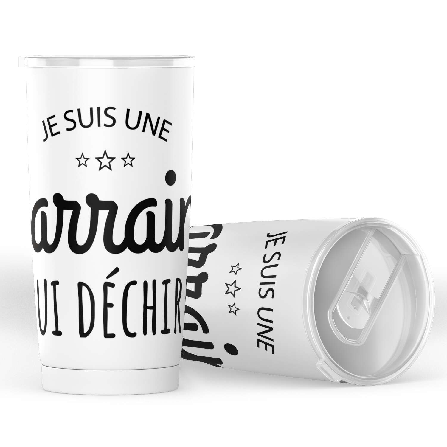 Gobelet Marraine "Je suis une marraine qui déchire" en acier inoxydable