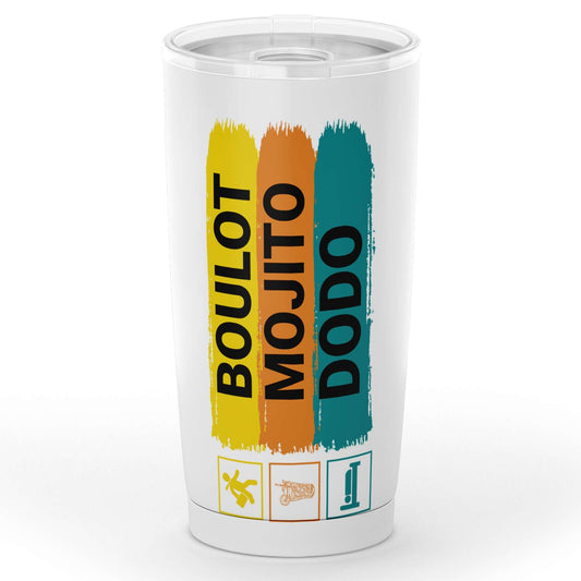 Gobelet Mug Mojito Phrases Drôles Boulot Mojito Dodo en acier inoxydable