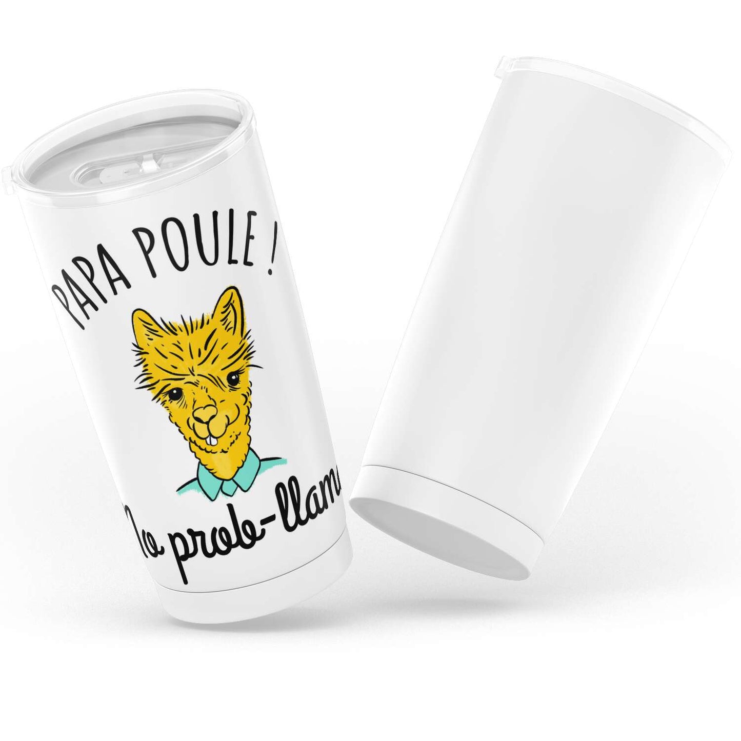 Gobelet papa poule no prob llama en acier inoxydable