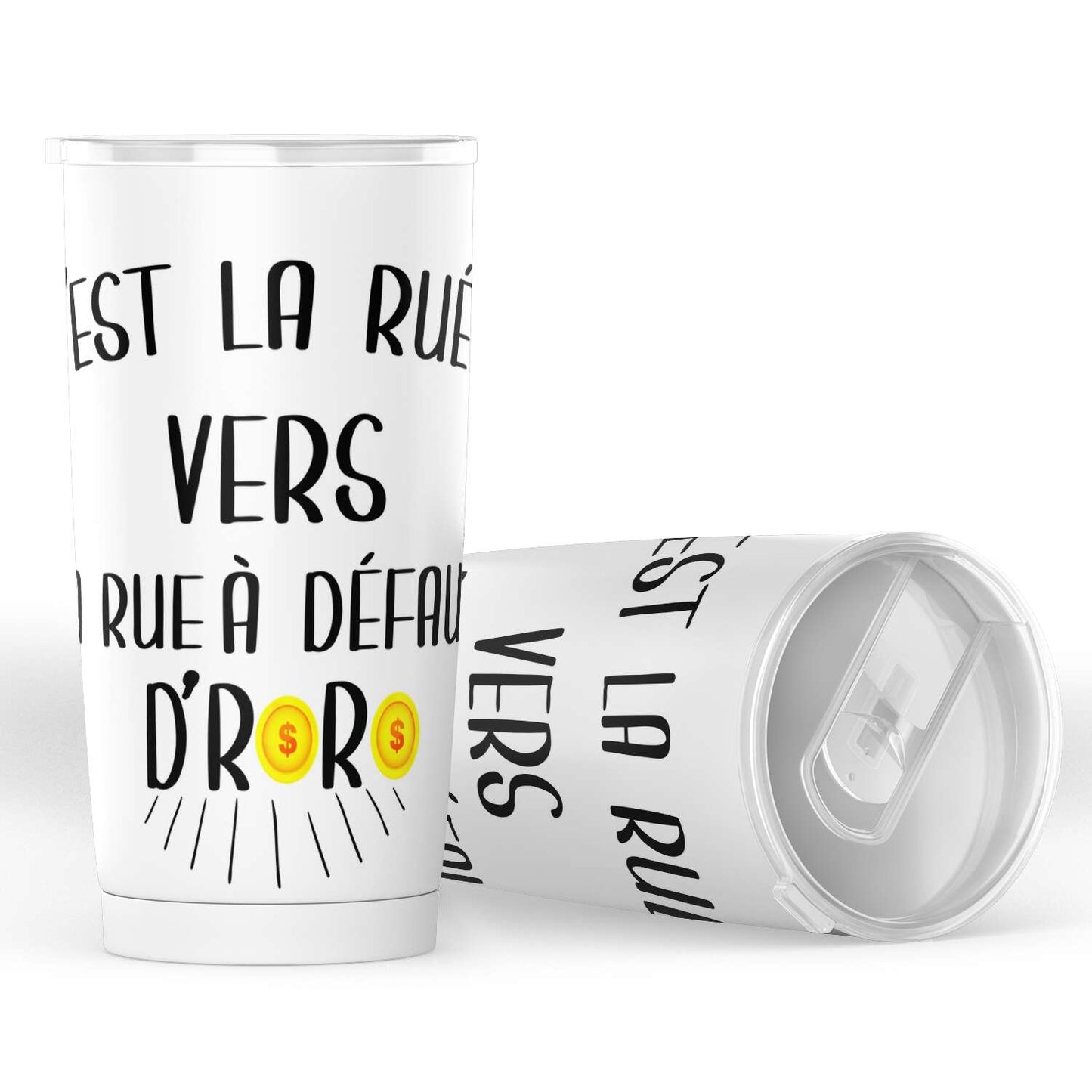 Gobelet rap français LA RUE À DÉFAUT D’RORO en acier 