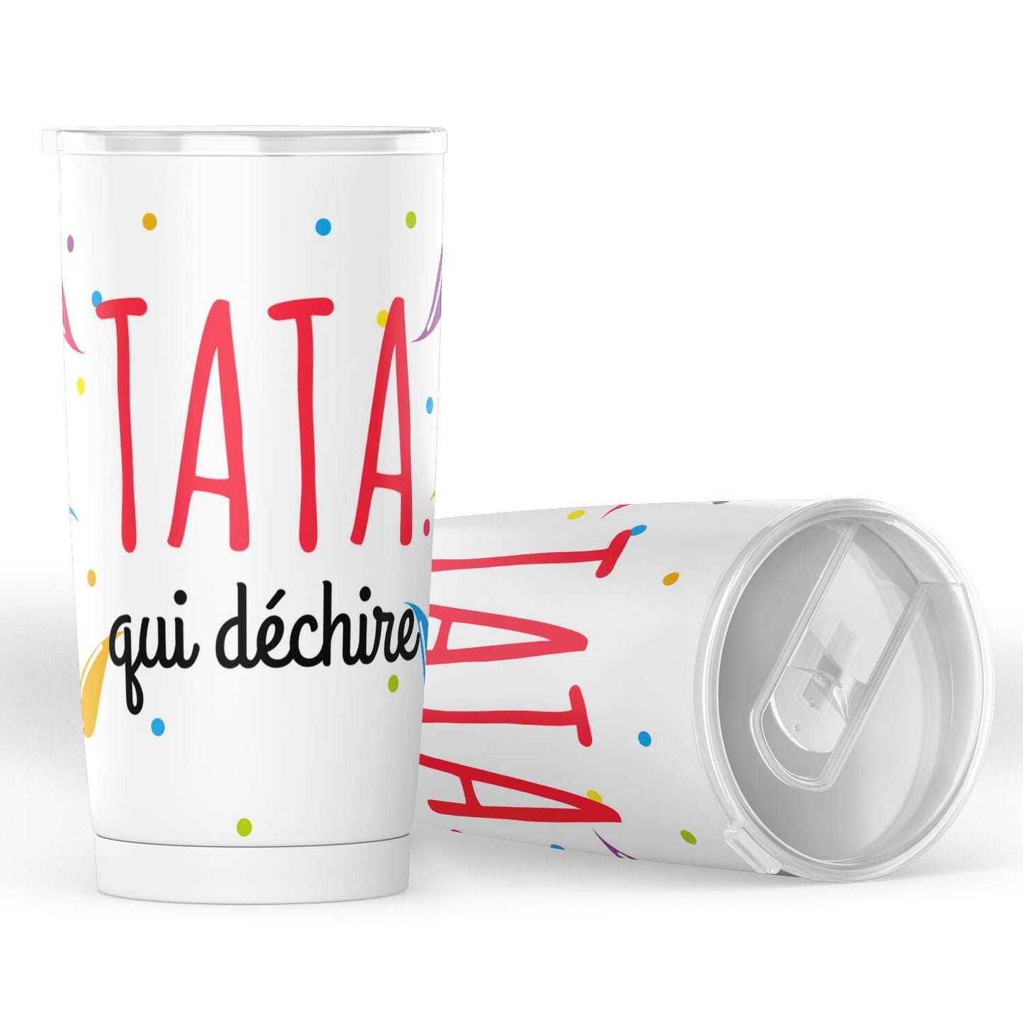 Gobelet Tata qui déchire en acier inoxydable | Subliminator