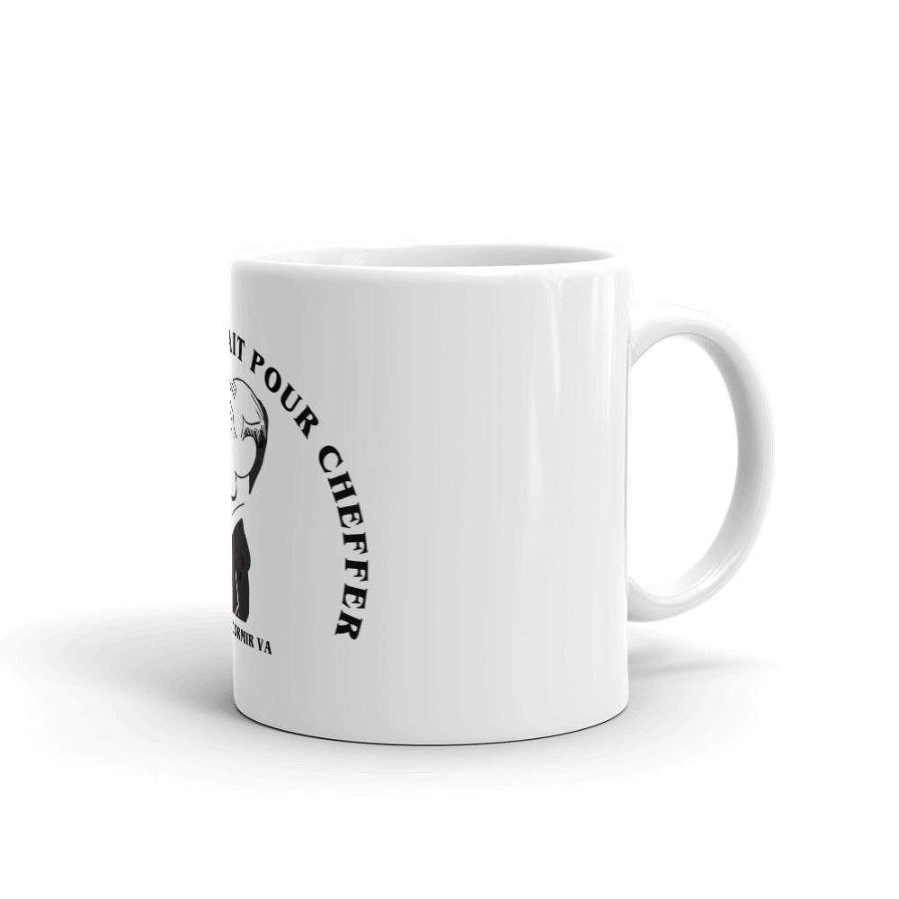 Mug Blanc Brillant "Chirac un chef c'est fait pour cheffer"