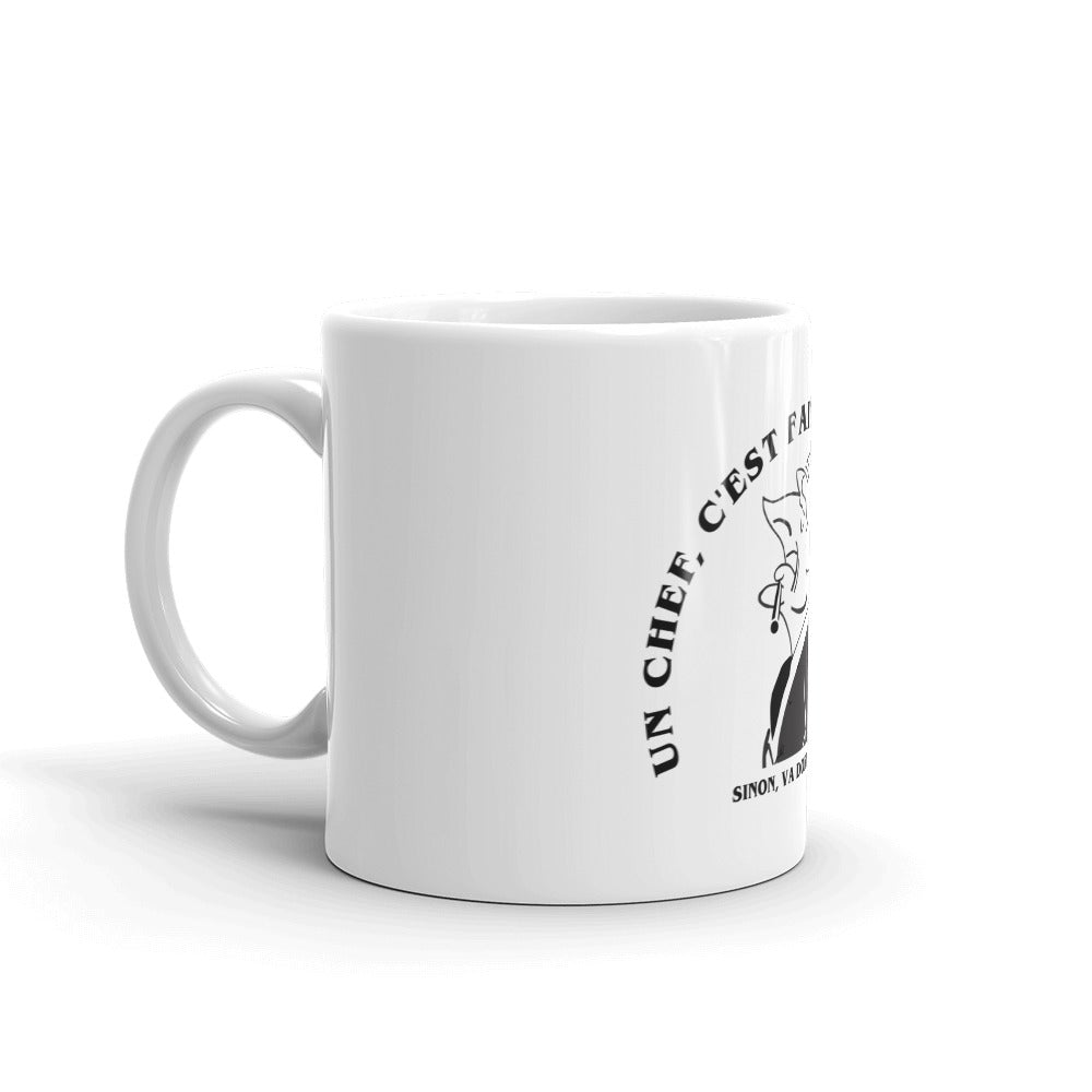 Mug Blanc Brillant "Chirac un chef c'est fait pour cheffer"