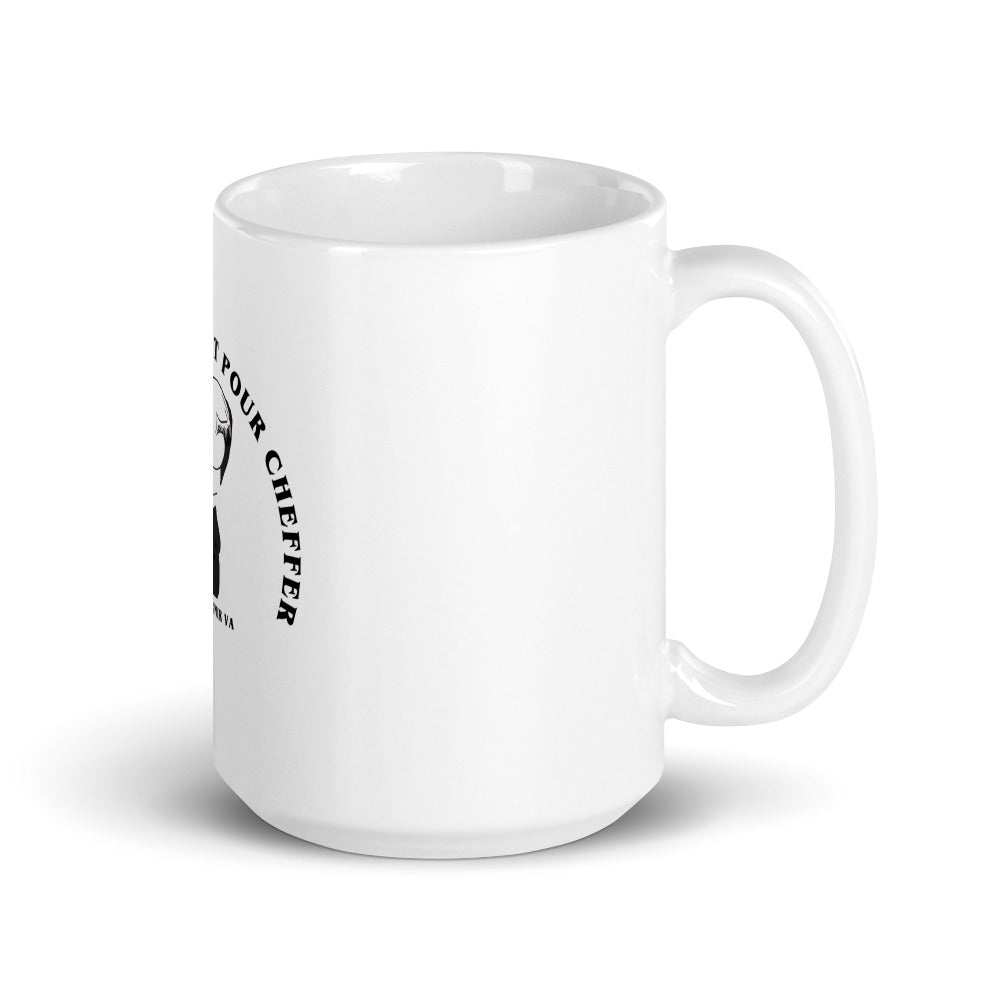 Mug Blanc Brillant "Chirac un chef c'est fait pour cheffer"