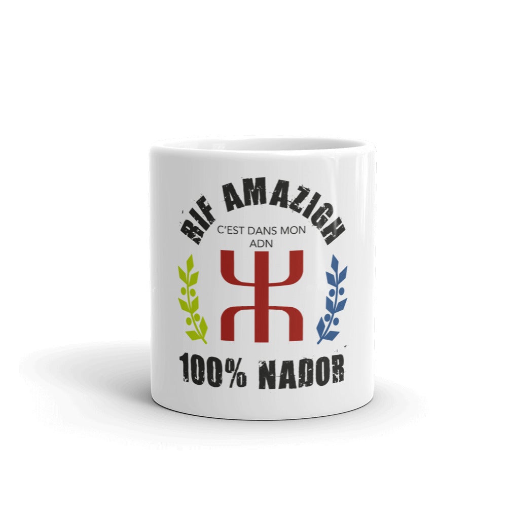 Mug Blanc Brillant RIF AMAZIGH 100% NADOR