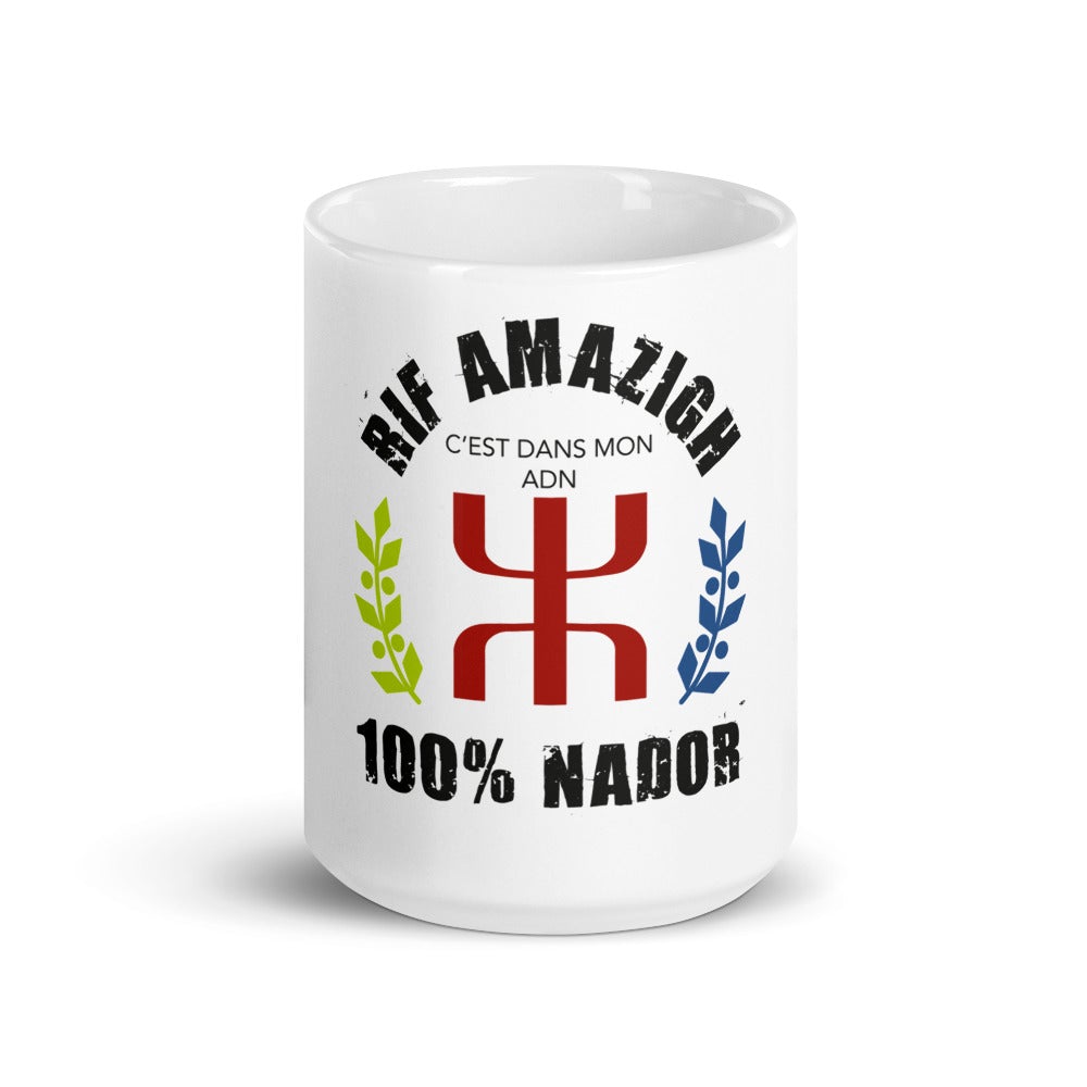 Mug Blanc Brillant RIF AMAZIGH 100% NADOR
