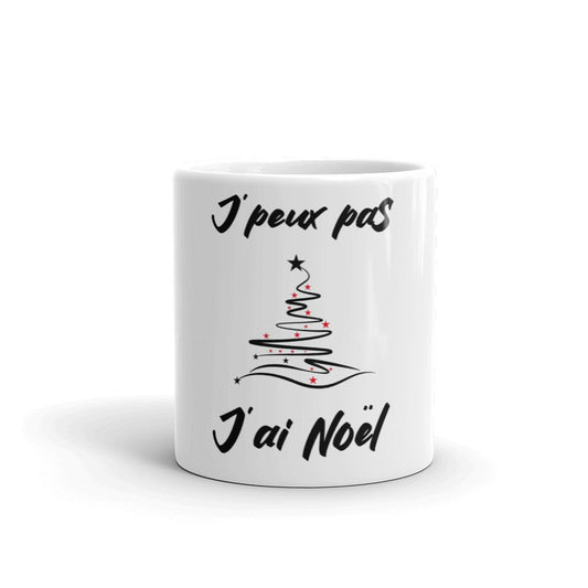 Mug "Je peux pas, j’ai Noël" Blanc Brillant