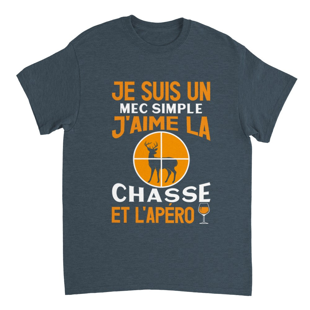 T-shirt Chasse et Apéro cadeau passionnés de chasse et d'apéritifs