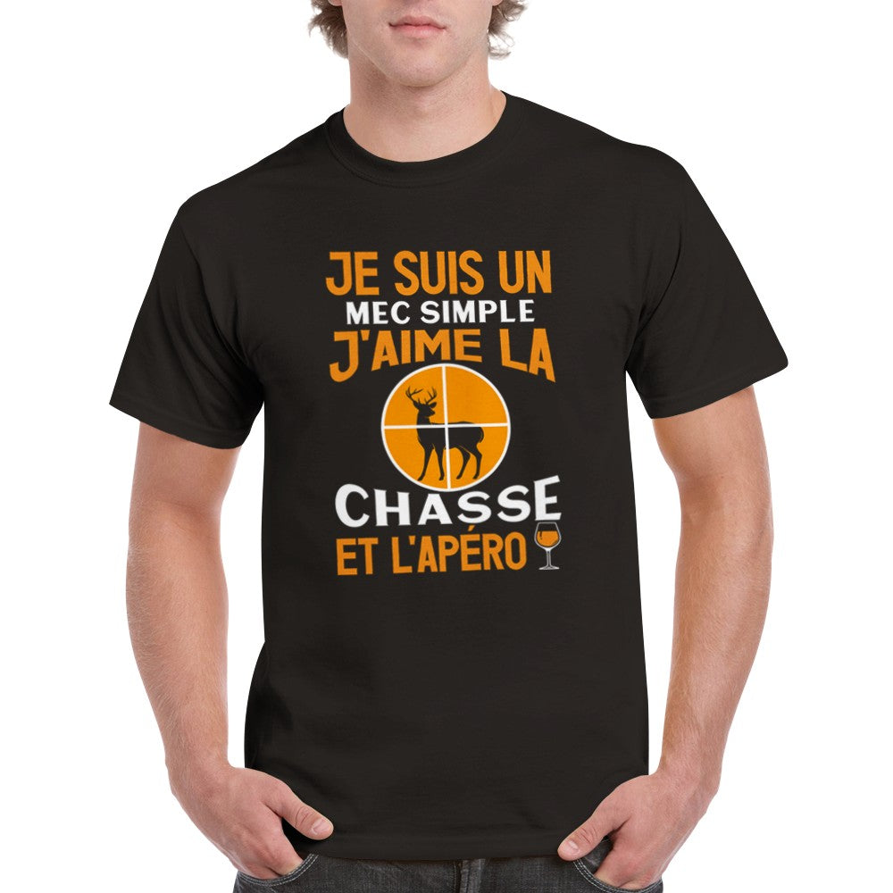 T-shirt Chasse et Apéro cadeau passionnés de chasse et d'apéritifs