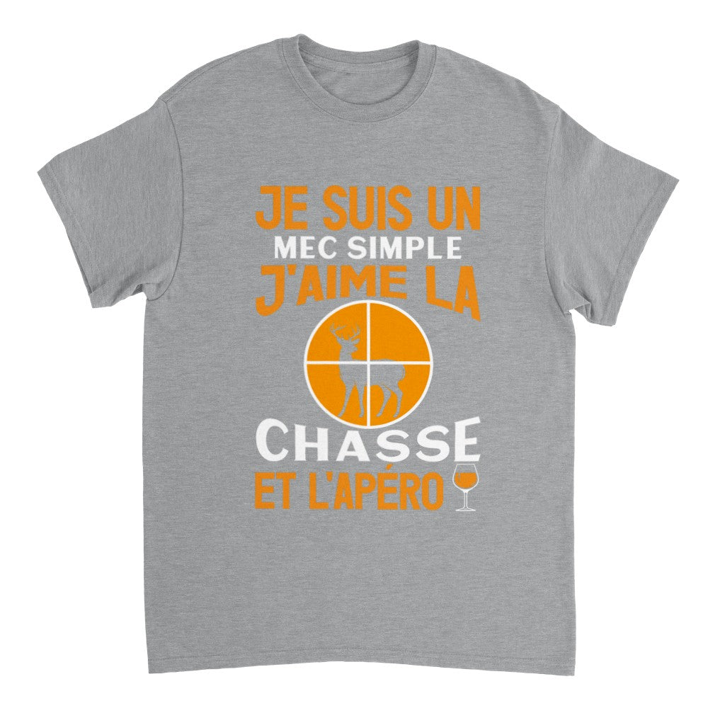T-shirt Chasse et Apéro cadeau passionnés de chasse et d'apéritifs
