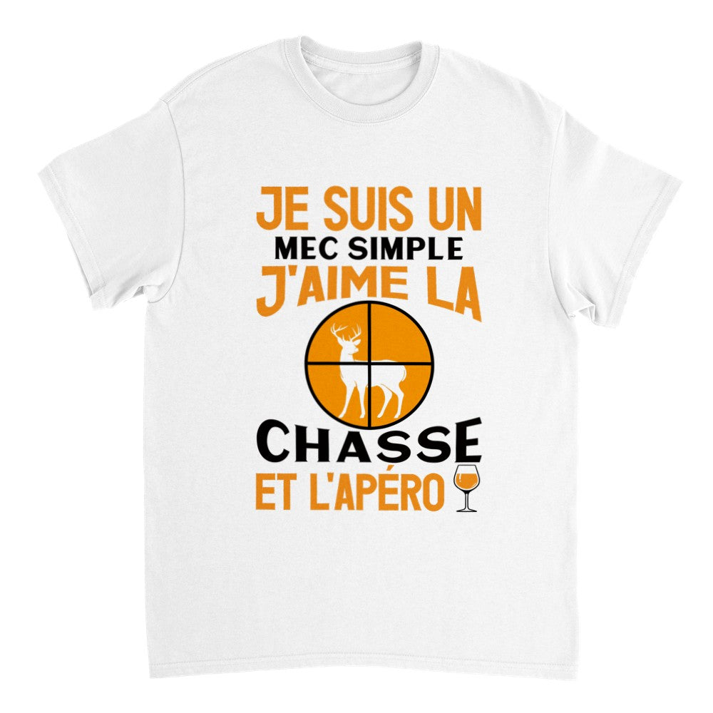 T-shirt Chasse et Apéro cadeau passionnés de chasse et d'apéritifs