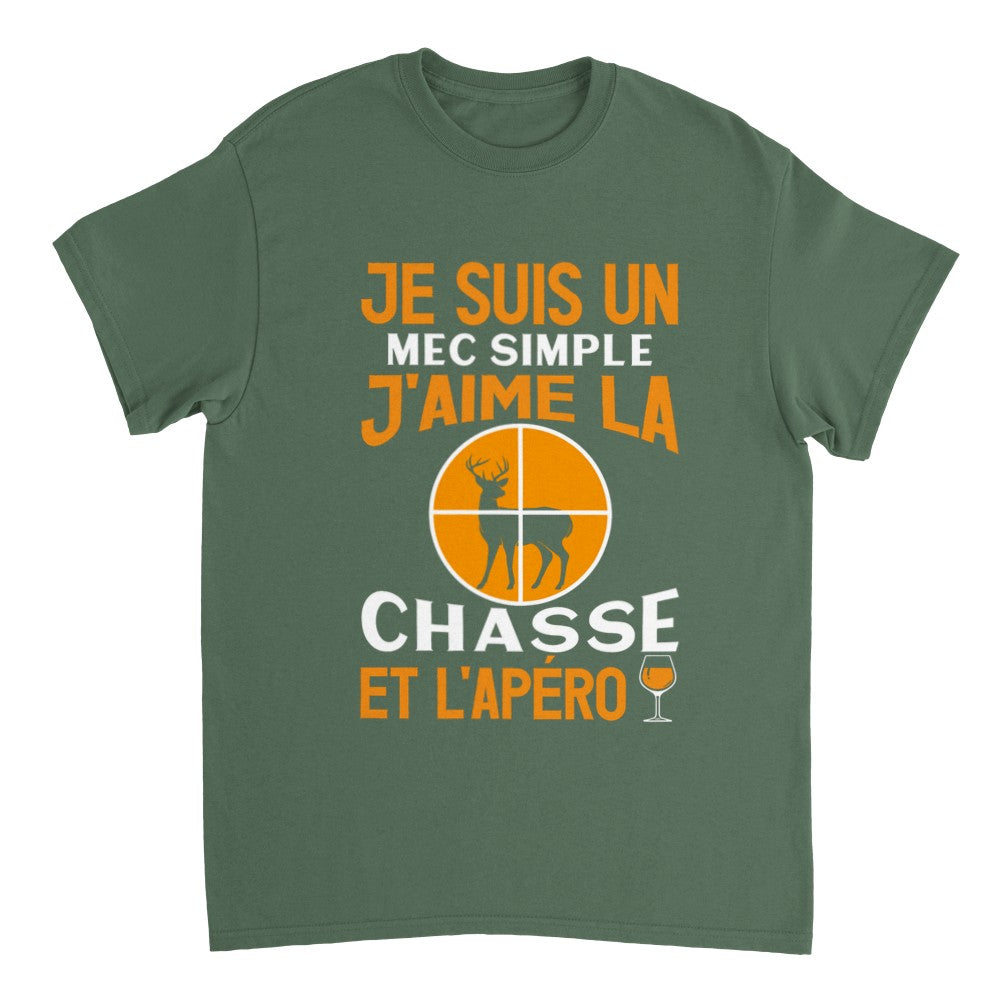 T-shirt Chasse et Apéro cadeau passionnés de chasse et d'apéritifs