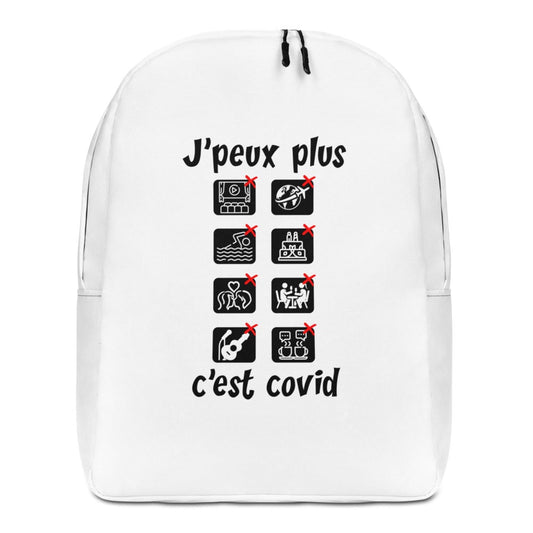 Sac à dos minimaliste "J'peux plus c'est covid "