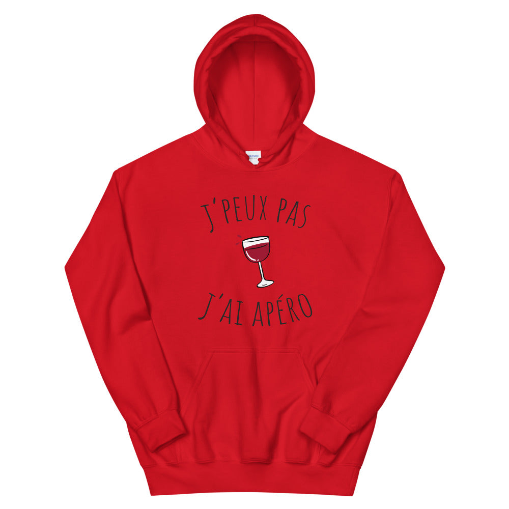 Sweat à capuche apéro, "J'peux pas j'ai apéro"
