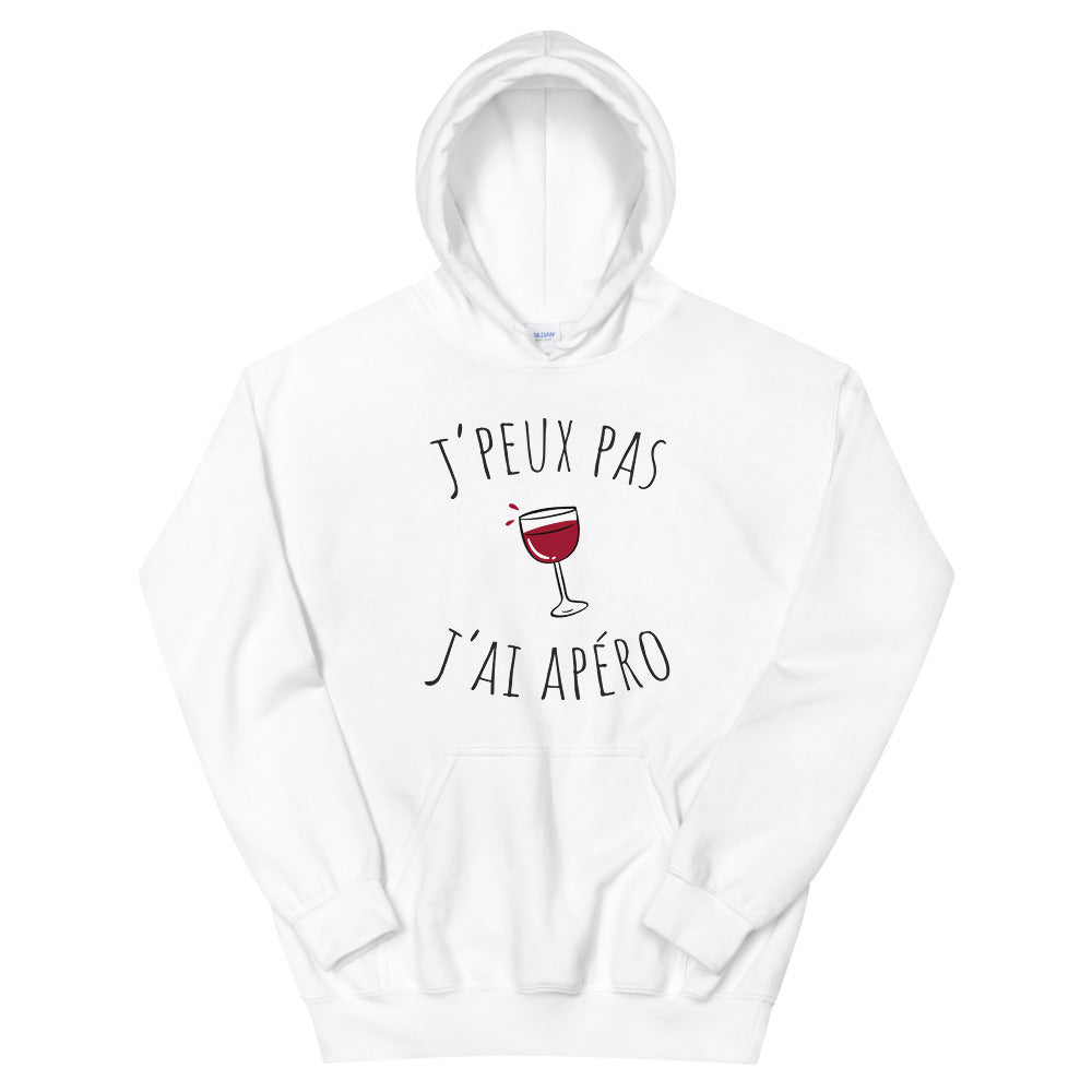 Sweat à capuche apéro, "J'peux pas j'ai apéro"