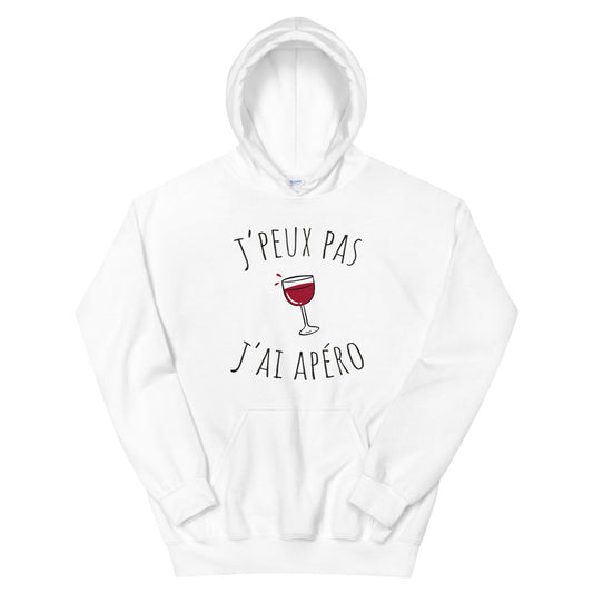 Sweat à capuche apéro, "J'peux pas j'ai apéro"