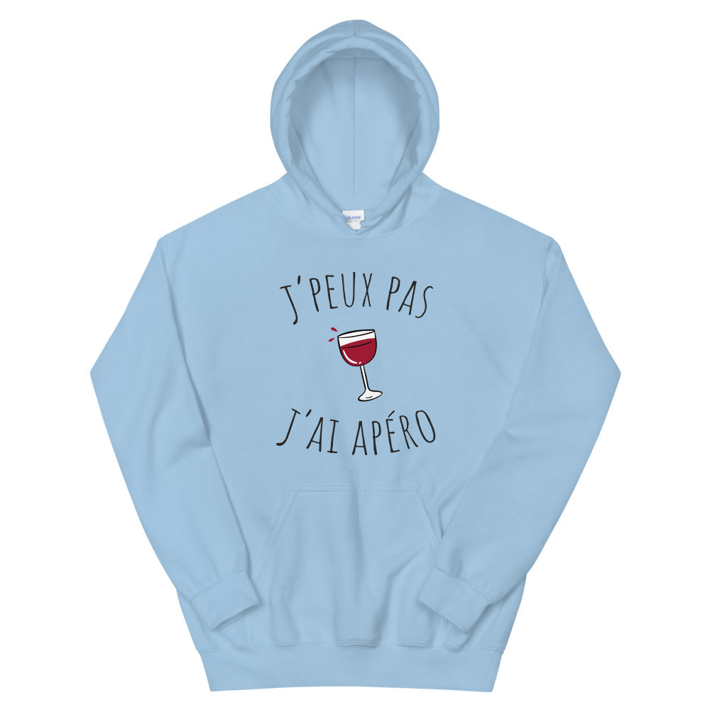 Sweat à capuche apéro, "J'peux pas j'ai apéro"