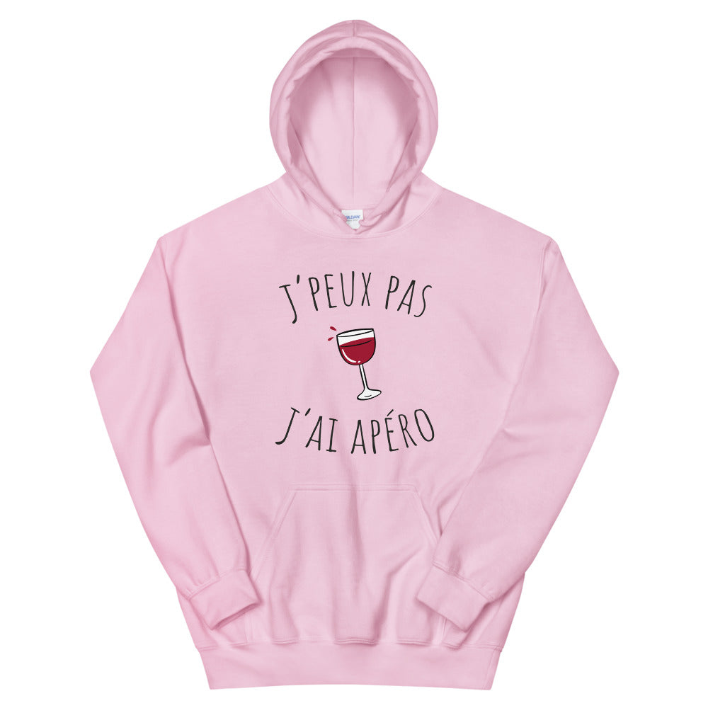 Sweat à capuche apéro, "J'peux pas j'ai apéro"